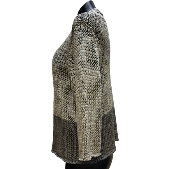 NWT Eileen Fisher Open Twist Moon Straight Cardigan Gray L - Picture 4 of 5